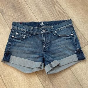 Seven Jeans button cuffed denim shorts